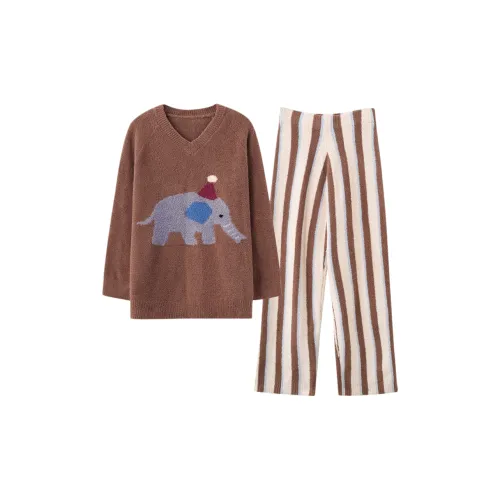 FOSS PHIL BBRL050 Elephant Топ+Stripes Брюки Комплект Женская Пижама Набор