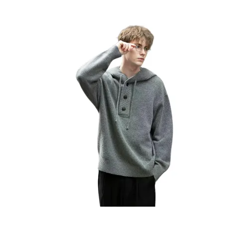 Tonlion Men's Gray Photinia Sweaters Tonlion Мужские Серые Свитера Фотиния