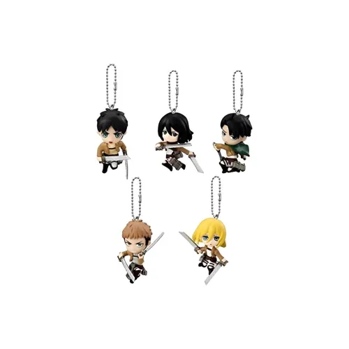 BANDAI Attack on Titan 3D-эффект мобильное устройство Swings Clothing Sets Lucky Draw Одиночная капсульная игрушка Цельная коробка 5 шт