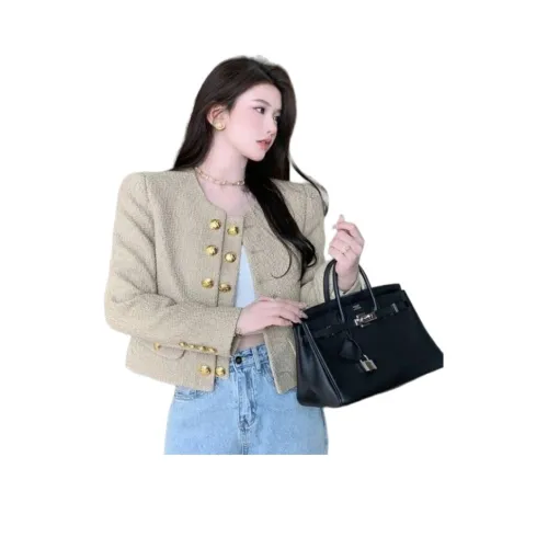 PZHK Хаки Кофейный Коричневый Женский Короткий Пальто