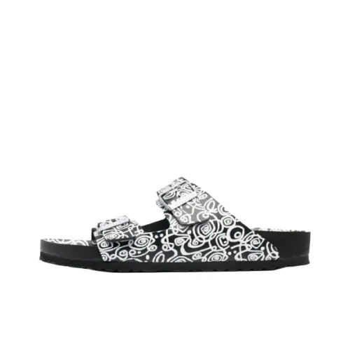 Биркенсток Шлепанцы Черный Белый Унисекс