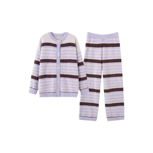 FOSS PHIL BBRN813 Полосы Винтаж Половина Рукавов Наборы Одежды Женские Пижамные Комплекты