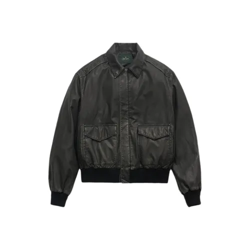 The Barnnet FW25 Eight Milk Brine Vintage Leather Jacket_Black Jackets Coats Unisex