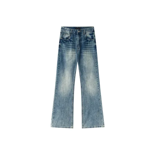 KM Синий Унисекс Джинсы