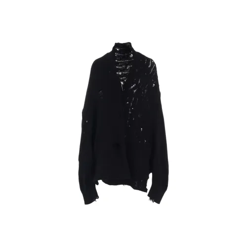 Yohji Yamamoto Femme FW25 5G1P Комбинация Узор DAMAGED Детали Кардиган Трикотаж Женский