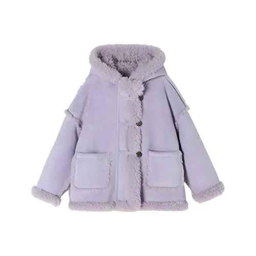 YUANYUAN GIRL Фиолетовый Kids Шерстяное пальто