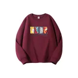 Бургундский свитшот с круглым вырезом (тонкий) - четыре радужных цвета