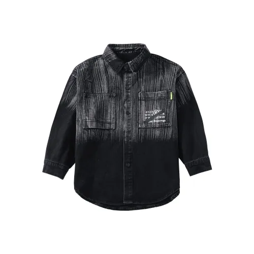 RHOBESAM Zhang Yangguo'ER 620 Стиль Деним Рубашка Пальто Черный Детский Повседневный Рубашки