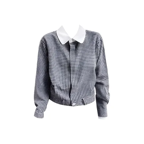 XIANGTIANE Клетчатый Топ Рубашка Женская Рубашка
