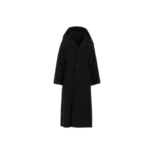 Yohji Yamamoto Femme FW25 Wool VIYELLA Двусторонний пальто с капюшоном женское