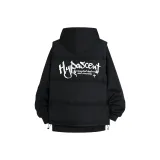 Черный с белым логотипом [с флисовой подкладкой] свитшот + черный с белым логотипом жилет