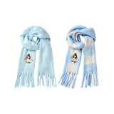 Шарф PINGU (Пыльно-синий в клетку + Ледниково-синий)