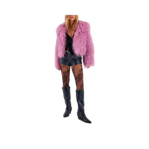 NASTY GAL Real Mongolian Шерсть Овчина Куртка Бархат Feel Пальто Женские