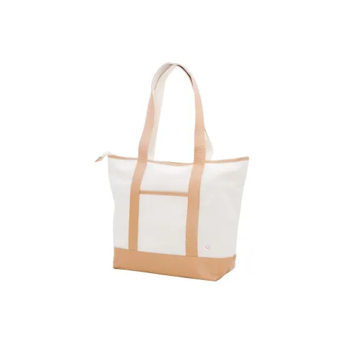 Manhattan Portage Canvas Leather Bag Medium Unisex Beige