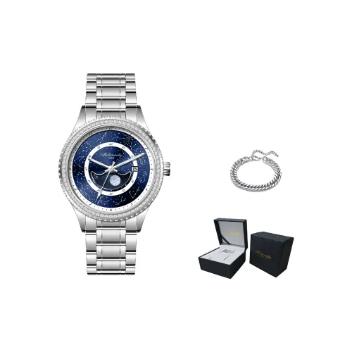 MELLERSUEDY Кварц Автоматический Механический Механизм Мужские Часы 41 мм Синий