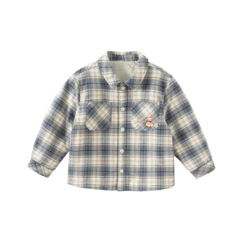 DAVE BELLA Синий Серый Клетка Унисекс Повседневная Рубашка