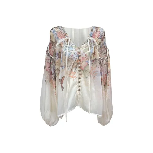 COVT Camellia Apricot Women's Silk Shirts COVT Камелия Абрикос Женские Шелковые Рубашки