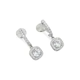 Серьги-гвоздики из стерлингового серебра с ультра-искрящимся цирконом и алмазным блеском (не прокалываемые)