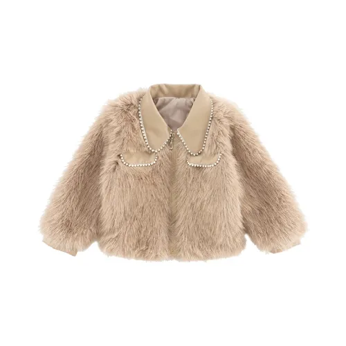 RHOBESAM Maruko Дом Оболочка Флейта Жемчужный Экологичный Мех Утолщенный Длинный Волосы Кофе Цвет Утолщенный KIDS Куртки