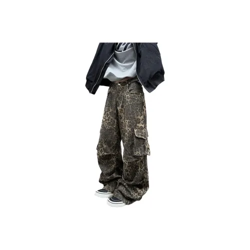 NRXX Леопардовый принт Унисекс Джинсы