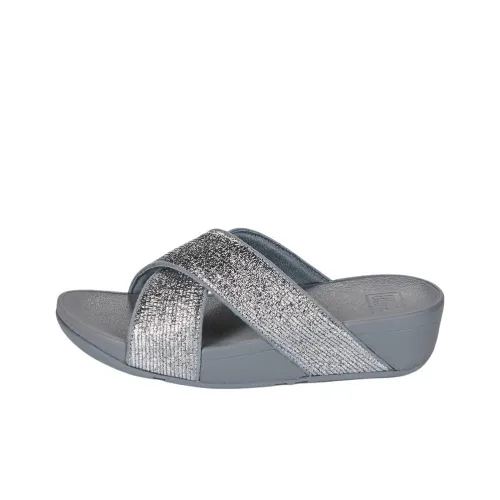 FITFLOP Резиновые противоскользящие шлепанцы Slip женские серебряные