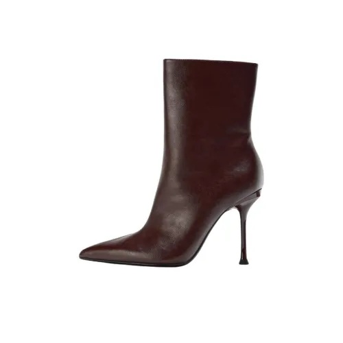 ZARA Ботильоны 8 см Женские Коричневый