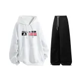 Комплект (белый топ+черные брюки)