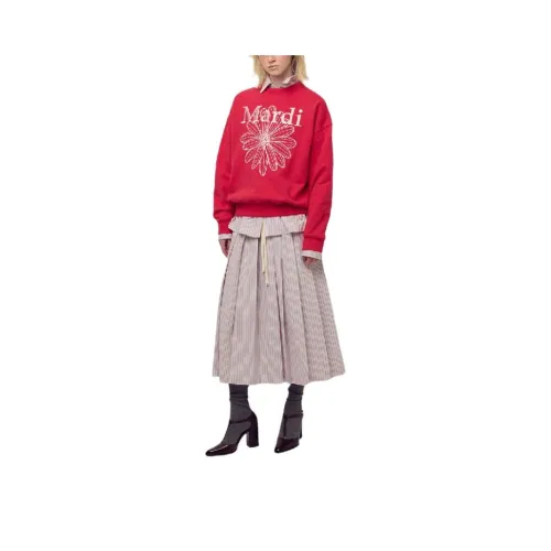MARDI MERCREDI Fw25 Свитшот FLOWERMARDI NEEDLEWORK_Красный Розовый Свитшот Женский