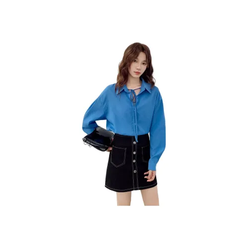 TXGN Blue Women's Shirts TXGN Синий Женские Рубашки