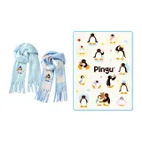 PINGU Одеяло Экстра-большое + PINGU Шарф (Пыльно-синий Клетка + Ледниково-синий)