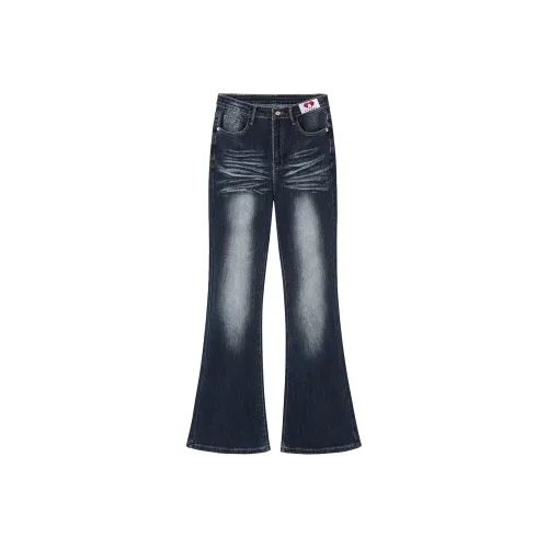 SNOOPY Темно-синие женские джинсы