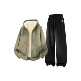 Пальма Зеленый (Me45 Улыбка Этикетка Левый Карман Этикетка) + Черный (Me45 Улыбка Этикетка Брюки)