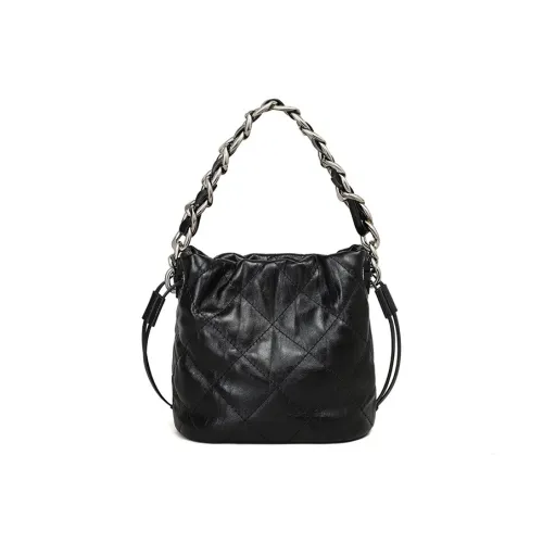 Younger Song Коровья кожа Сумка через плечо Женская Черная