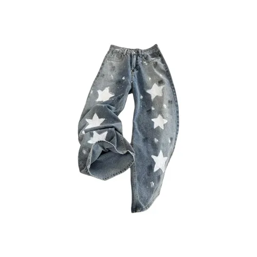 PAINT STAIN Синий Унисекс Джинсы