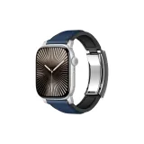 Синий с серебряной складной застежкой