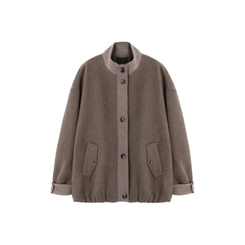 LUYOUYE Молочный кофейный Женский Короткий Пальто