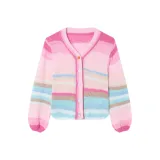 Розовый многоцветный с полосами