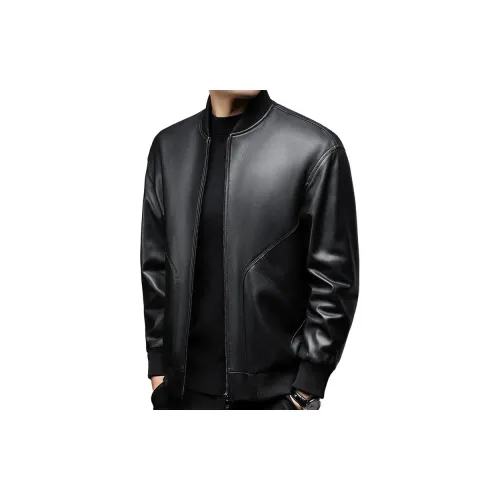 TAIZILONG Черные Мужские Кожаные Куртки