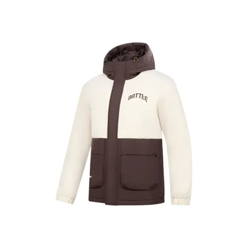 QIAODAN Mountain Sail Белый Барочный Коричневый Мужской Пух