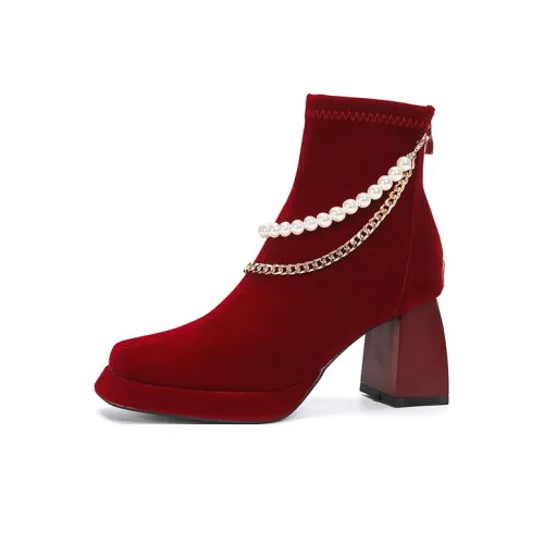 Zubumei Ботильоны 7CM Женские Red