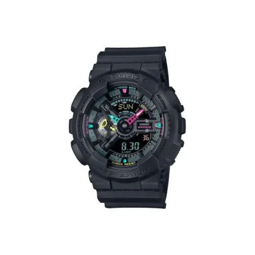 CASIO GA 100 Collection Кварцевый механизм Смольный ремешок Часы Унисекс Черный циферблат