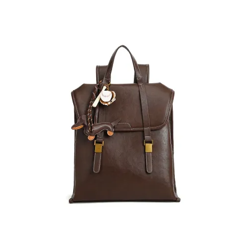 Carksky ПУ (полиуретан) Рюкзак Стандартный Унисекс Кофейный Черный