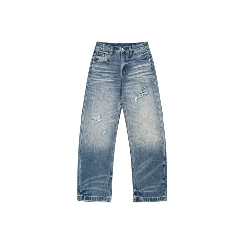 A3G4 Синий Унисекс Джинсы