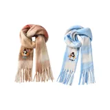 Шаль PINGU (Пыльно-синий в клетку + Тепло-коричневый в клетку)