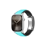 Бирюзовый с серебряной складной застежкой