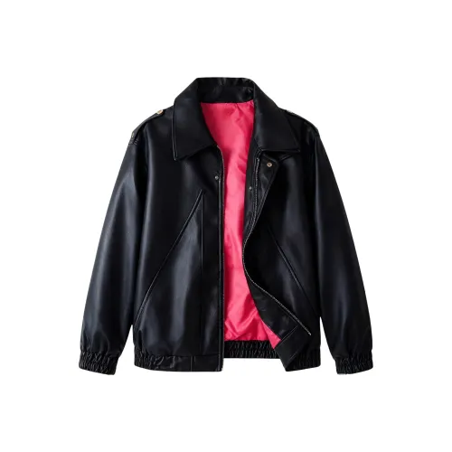 GANGZAI Кожа Куртка Пальто Унисекс