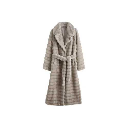 Tonlion Верблюжий серый Женские меховые изделия