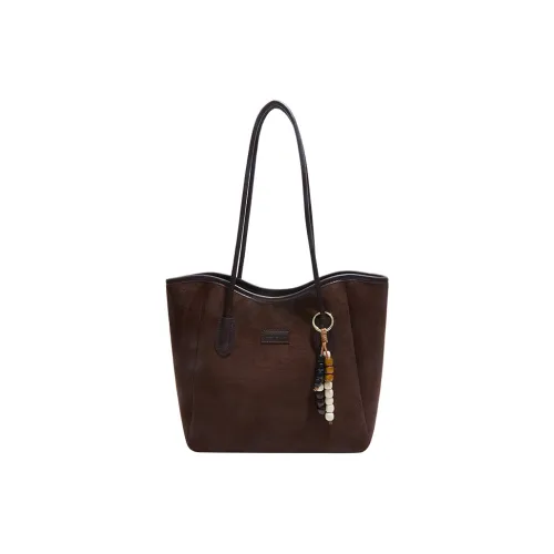 RIVMIND Замша Тоут Сумка на плечо Женская Кофейно-коричневый Леопардовый принт