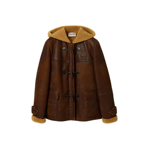 MIU MIU Fw25 Кожа Куртка Женская