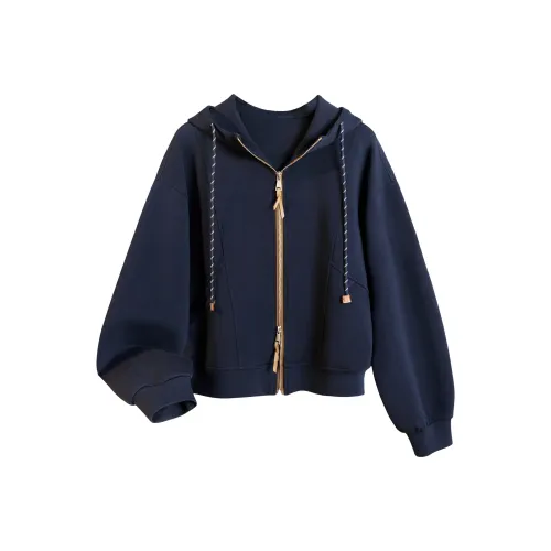 TOUCH Укороченное пальто женское темно-синего цвета